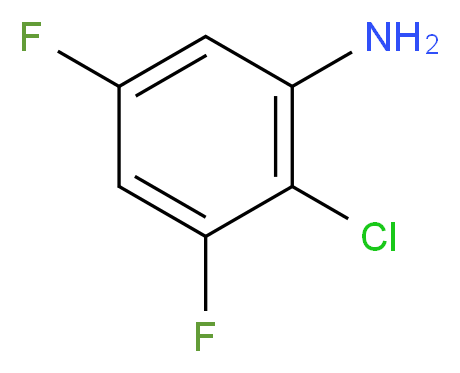 2-chloro-3,5-difluoroaniline_分子结构_CAS_36556-60-2