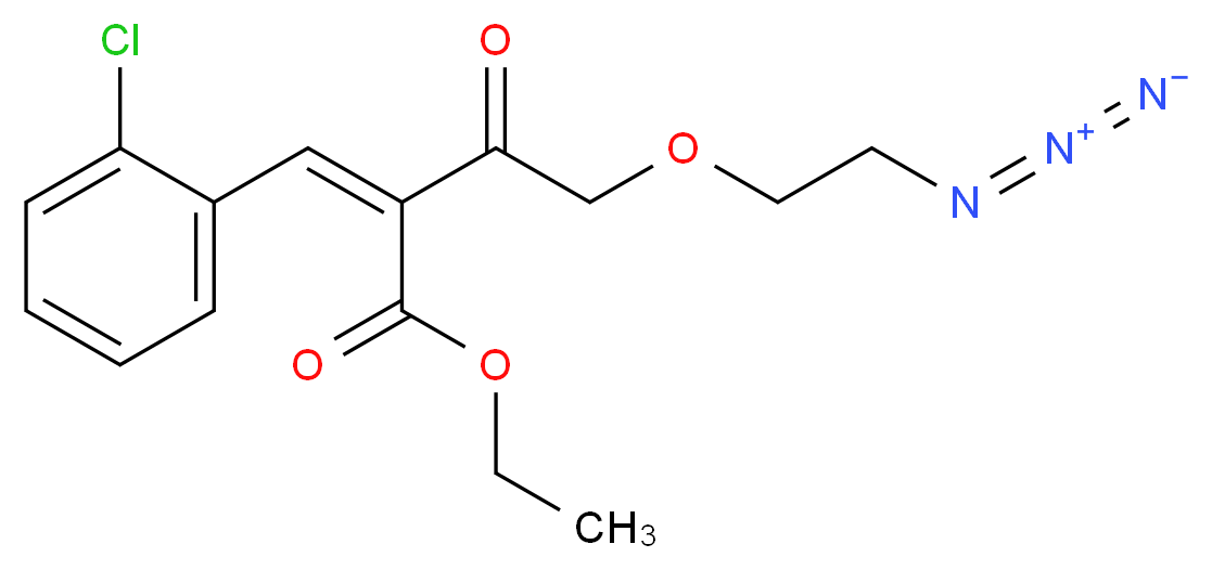 ethyl (2Z)-4-(2-azidoethoxy)-2-[(2-chlorophenyl)methylidene]-3-oxobutanoate_分子结构_CAS_837427-86-8