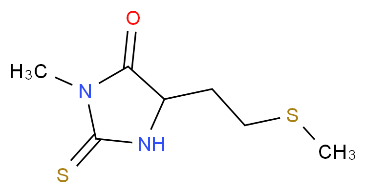 3-methyl-5-[2-(methylsulfanyl)ethyl]-2-sulfanylideneimidazolidin-4-one_分子结构_CAS_877-49-6