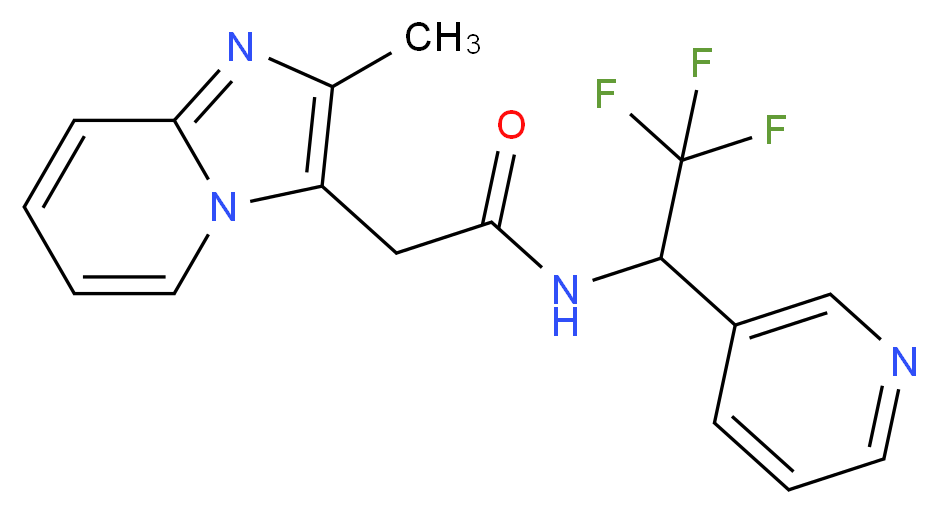 2-(2-methylimidazo[1,2-a]pyridin-3-yl)-N-(2,2,2-trifluoro-1-pyridin-3-ylethyl)acetamide_分子结构_CAS_)