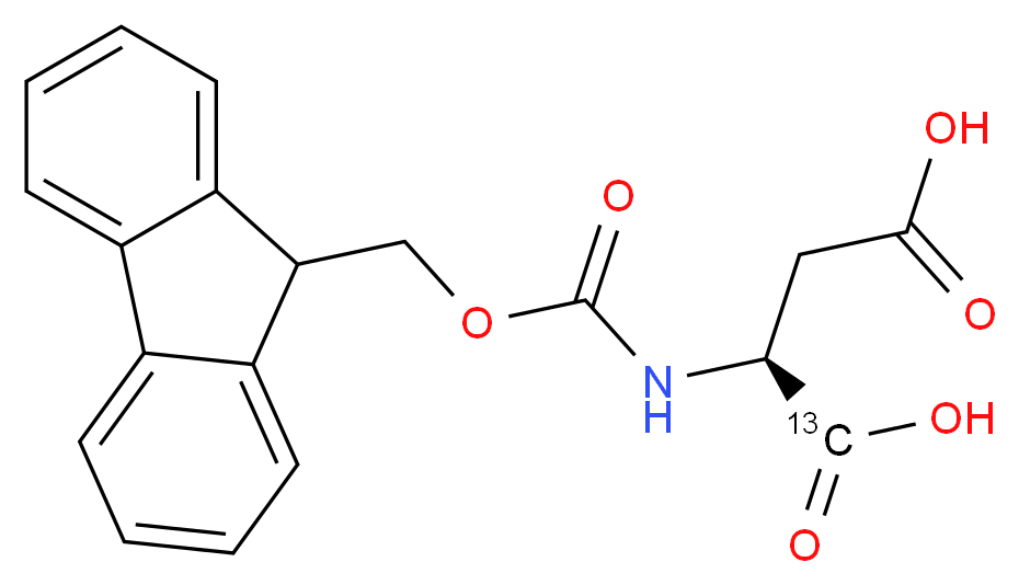 (2S)-2-{[(9H-fluoren-9-ylmethoxy)carbonyl]amino}(1-<sup>1</sup><sup>3</sup>C)butanedioic acid_分子结构_CAS_286460-77-3