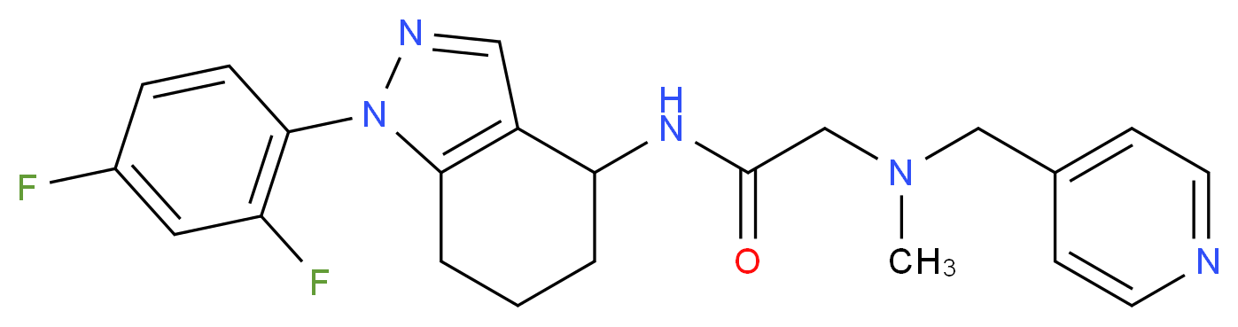 N~1~-[1-(2,4-difluorophenyl)-4,5,6,7-tetrahydro-1H-indazol-4-yl]-N~2~-methyl-N~2~-(4-pyridinylmethyl)glycinamide_分子结构_CAS_)