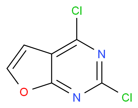 2,4-dichlorofuro[2,3-d]pyrimidine_分子结构_CAS_1000577-84-3