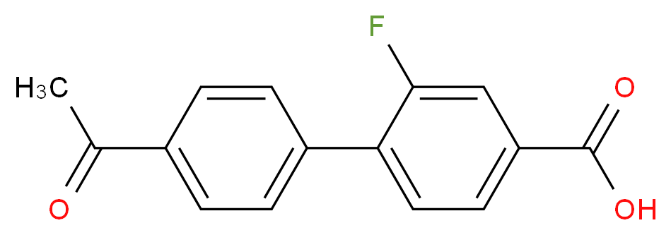 4-(4-acetylphenyl)-3-fluorobenzoic acid_分子结构_CAS_1262005-90-2