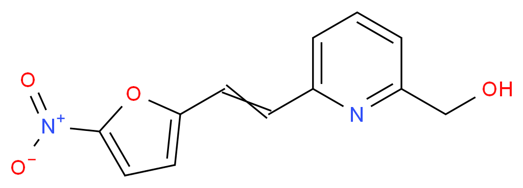 {6-[2-(5-nitrofuran-2-yl)ethenyl]pyridin-2-yl}methanol_分子结构_CAS_13411-16-0