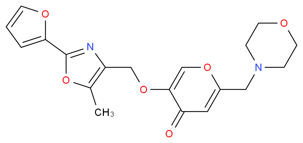 5-{[2-(2-furyl)-5-methyl-1,3-oxazol-4-yl]methoxy}-2-(morpholin-4-ylmethyl)-4H-pyran-4-one_分子结构_CAS_)