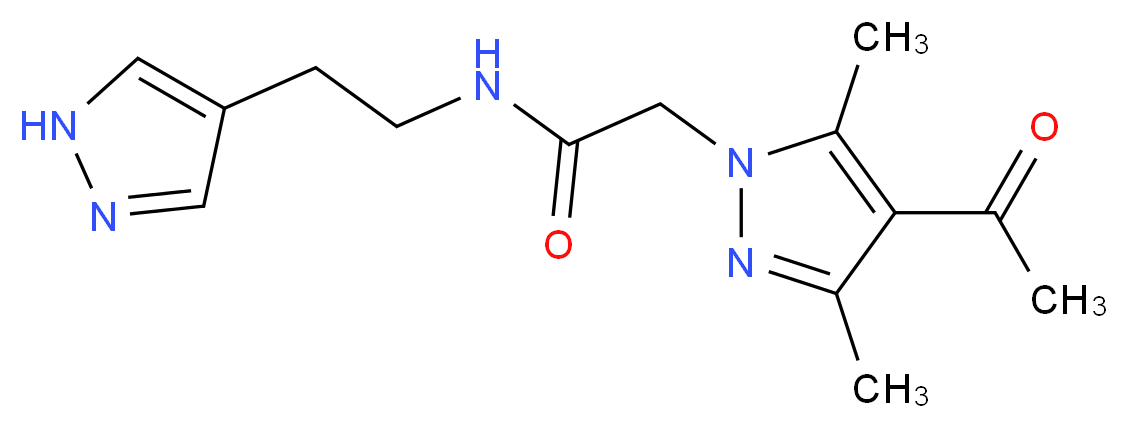 2-(4-acetyl-3,5-dimethyl-1H-pyrazol-1-yl)-N-[2-(1H-pyrazol-4-yl)ethyl]acetamide_分子结构_CAS_)