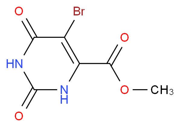 methyl 5-bromo-2,6-dioxo-1,2,3,6-tetrahydropyrimidine-4-carboxylate_分子结构_CAS_30825-88-8