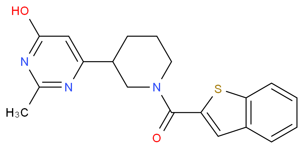 6-[1-(1-benzothien-2-ylcarbonyl)-3-piperidinyl]-2-methyl-4-pyrimidinol_分子结构_CAS_)