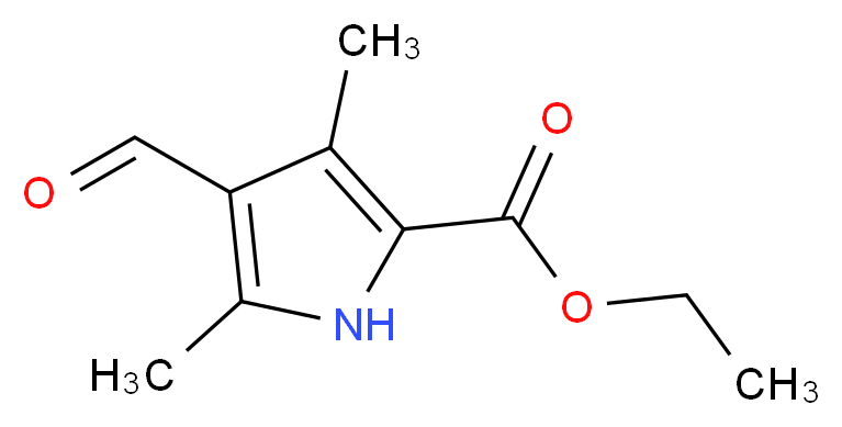 ethyl 4-formyl-3,5-dimethyl-1H-pyrrole-2-carboxylate_分子结构_CAS_2199-64-6