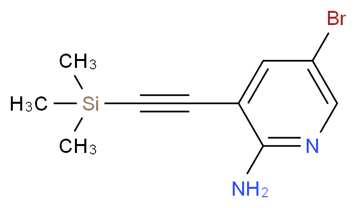 5-bromo-3-[2-(trimethylsilyl)ethynyl]pyridin-2-amine_分子结构_CAS_905966-34-9