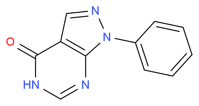 1-phenyl-1H,4H,5H-pyrazolo[3,4-d]pyrimidin-4-one_分子结构_CAS_21314-17-0