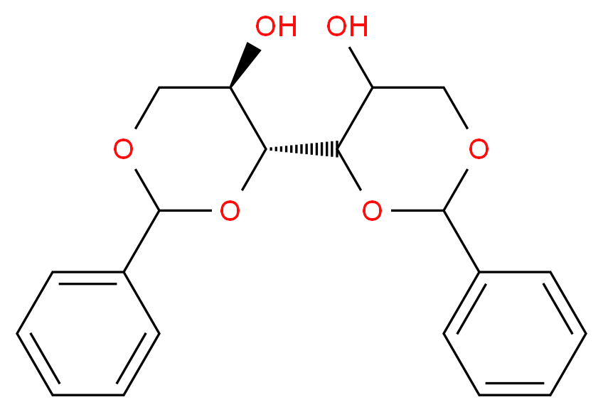(4R,5R)-4-(5-hydroxy-2-phenyl-1,3-dioxan-4-yl)-2-phenyl-1,3-dioxan-5-ol_分子结构_CAS_28224-73-9