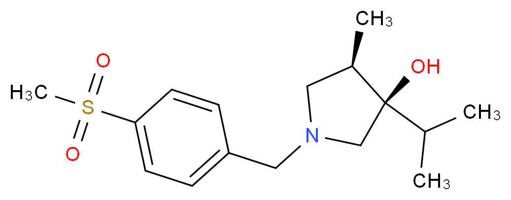 (3R*,4R*)-3-isopropyl-4-methyl-1-[4-(methylsulfonyl)benzyl]-3-pyrrolidinol_分子结构_CAS_)