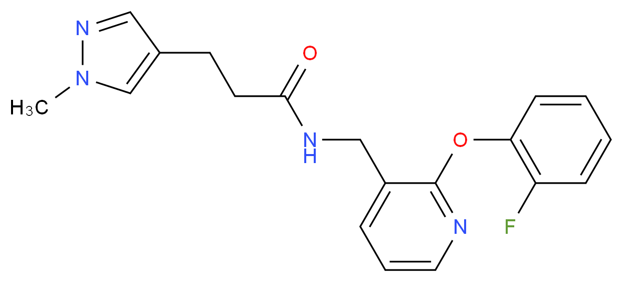 N-{[2-(2-fluorophenoxy)-3-pyridinyl]methyl}-3-(1-methyl-1H-pyrazol-4-yl)propanamide_分子结构_CAS_)