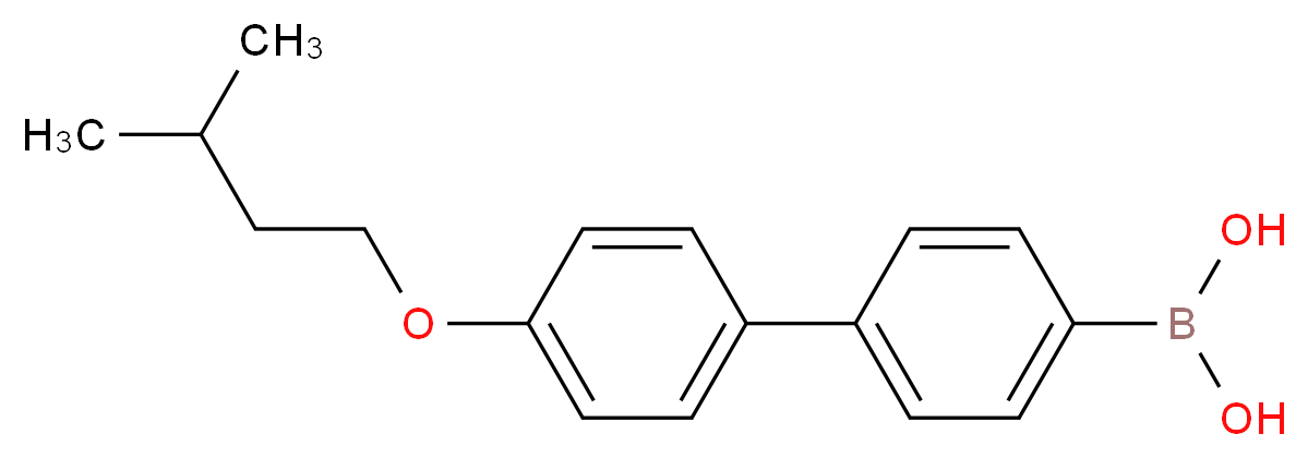 {4-[4-(3-methylbutoxy)phenyl]phenyl}boronic acid_分子结构_CAS_1072951-81-5