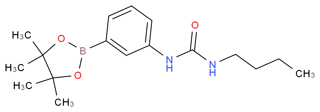 1-Butyl-3-(3-(4,4,5,5-tetramethyl-1,3,2-dioxaborolan-2-yl)phenyl)urea_分子结构_CAS_874299-07-7)
