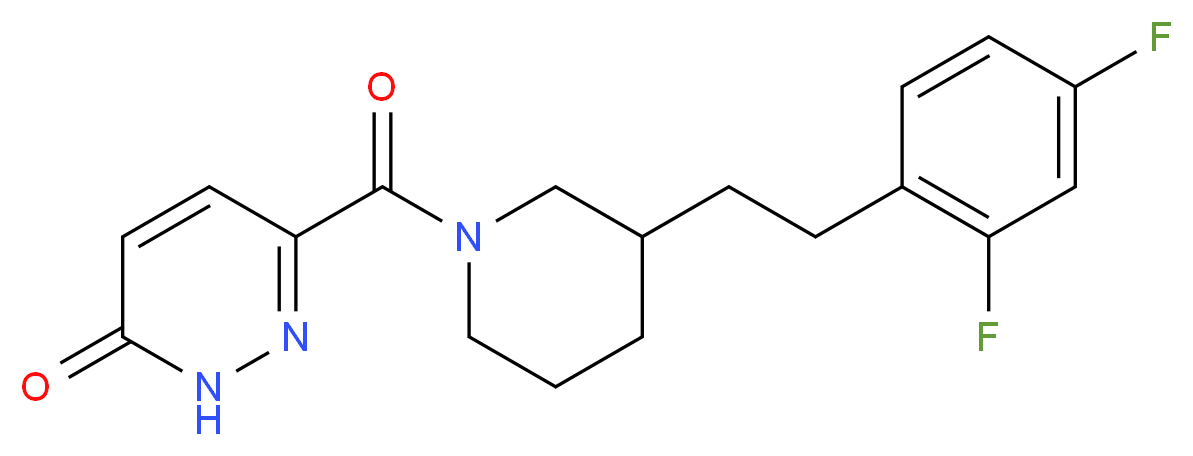 6-({3-[2-(2,4-difluorophenyl)ethyl]-1-piperidinyl}carbonyl)-3(2H)-pyridazinone_分子结构_CAS_)