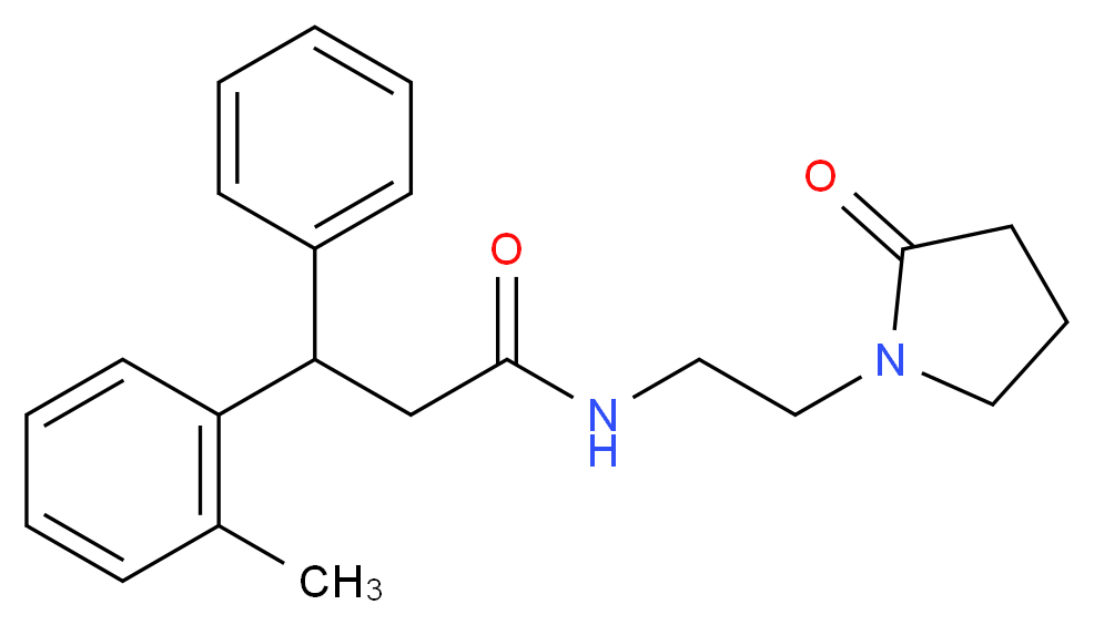 3-(2-methylphenyl)-N-[2-(2-oxopyrrolidin-1-yl)ethyl]-3-phenylpropanamide_分子结构_CAS_)