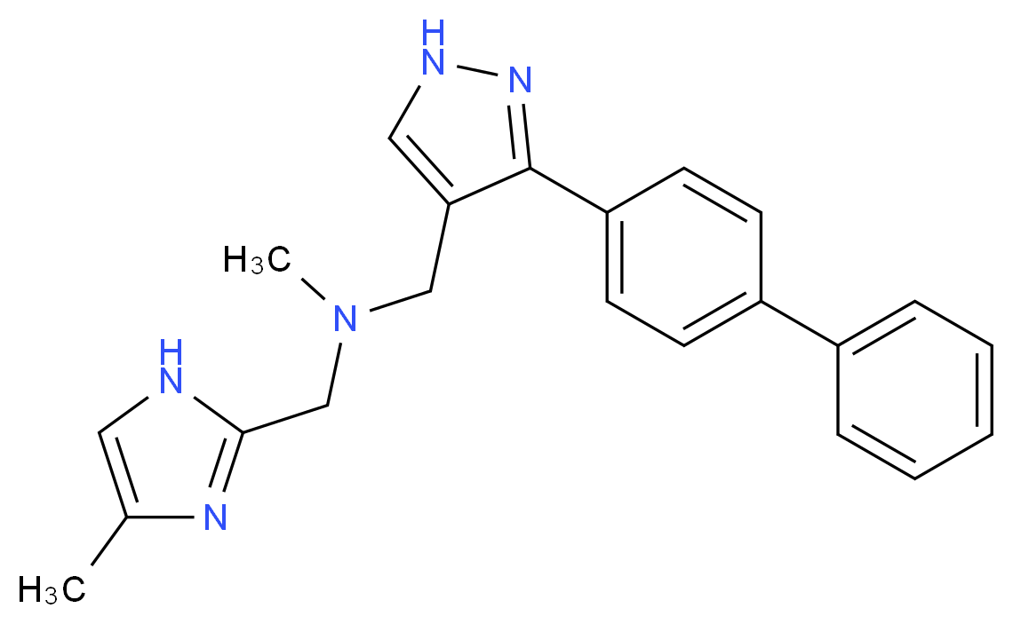 1-[3-(4-biphenylyl)-1H-pyrazol-4-yl]-N-methyl-N-[(4-methyl-1H-imidazol-2-yl)methyl]methanamine_分子结构_CAS_)
