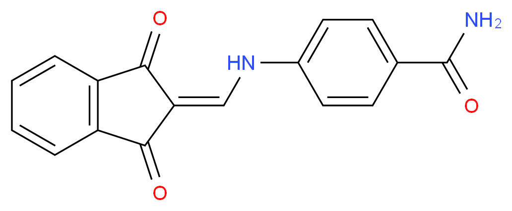 4-{[(1,3-dioxoindan-2-ylidene)methyl]amino}benzamide_分子结构_CAS_)