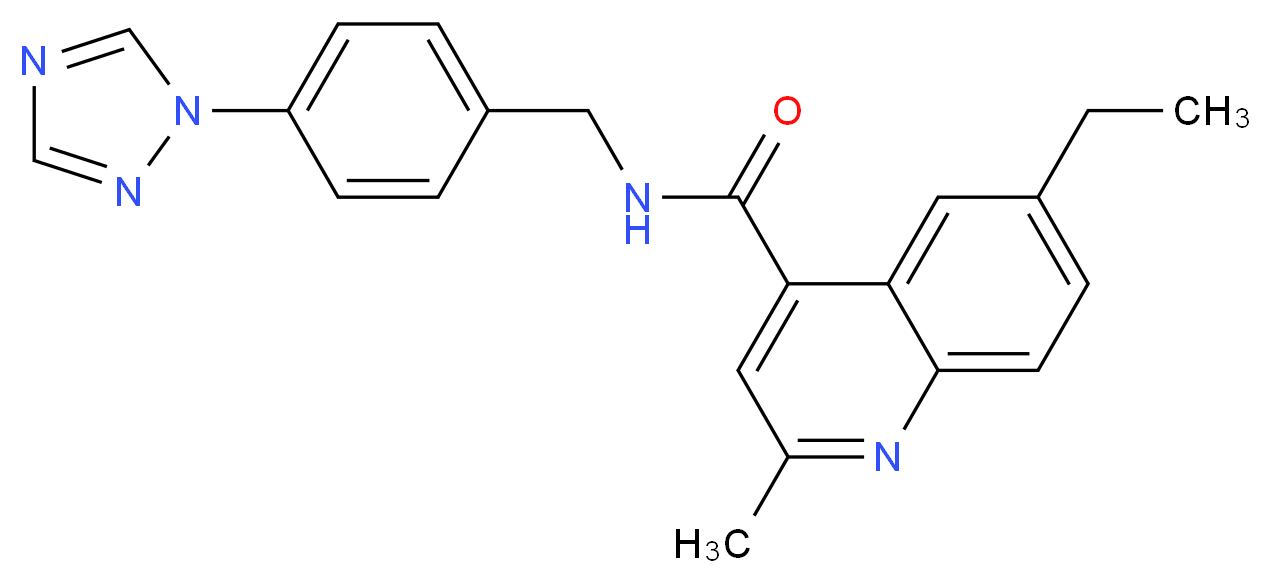 6-ethyl-2-methyl-N-[4-(1H-1,2,4-triazol-1-yl)benzyl]-4-quinolinecarboxamide_分子结构_CAS_)