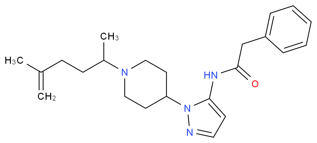 N-{1-[1-(1,4-dimethyl-4-penten-1-yl)-4-piperidinyl]-1H-pyrazol-5-yl}-2-phenylacetamide_分子结构_CAS_)
