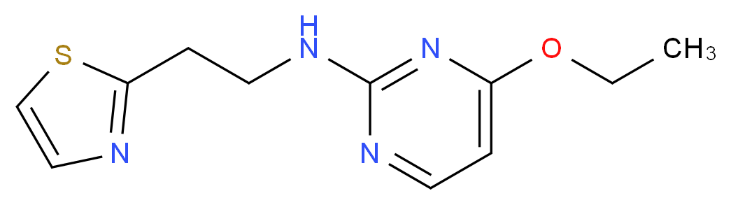 4-ethoxy-N-[2-(1,3-thiazol-2-yl)ethyl]pyrimidin-2-amine_分子结构_CAS_)