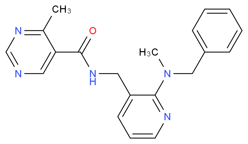 N-({2-[benzyl(methyl)amino]pyridin-3-yl}methyl)-4-methylpyrimidine-5-carboxamide_分子结构_CAS_)