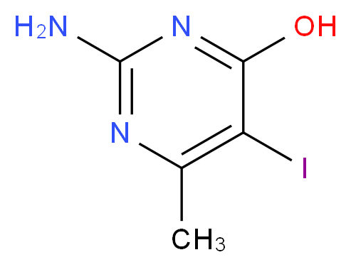 2-amino-5-iodo-6-methylpyrimidin-4-ol_分子结构_CAS_22294-57-1