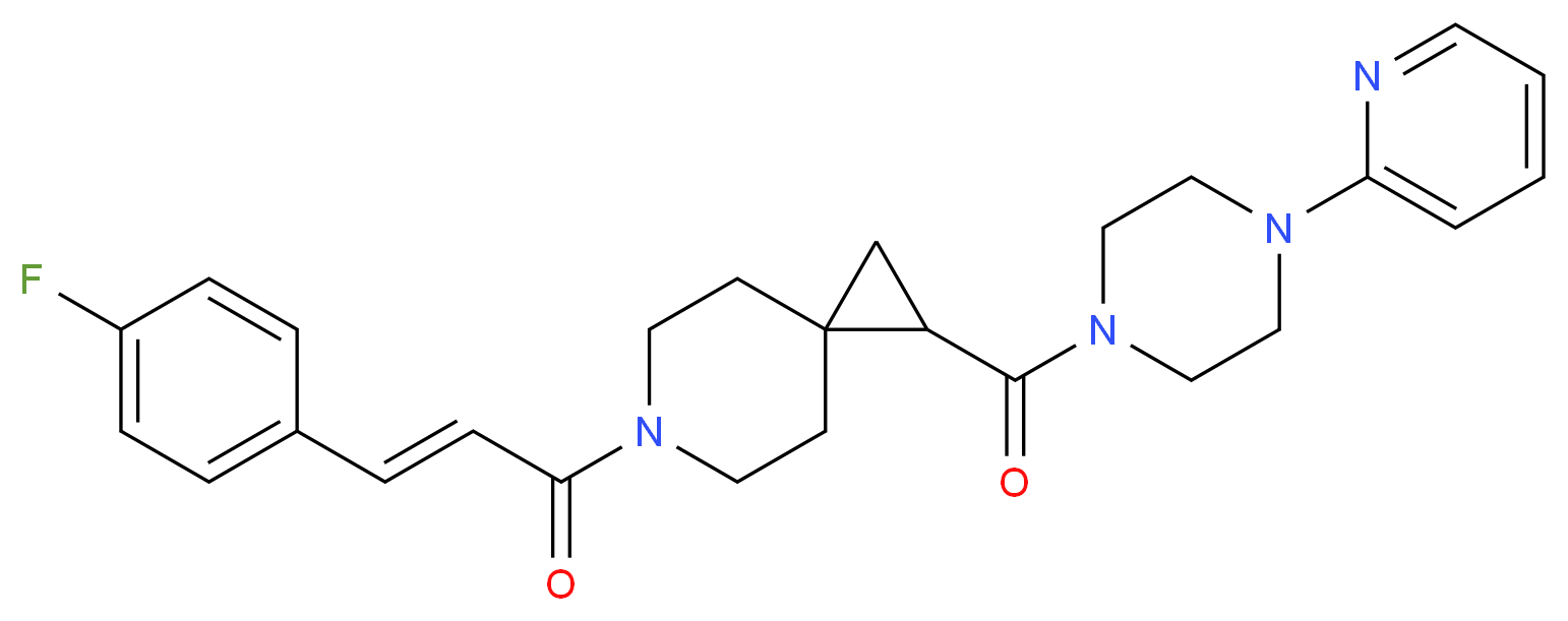 6-[(2E)-3-(4-fluorophenyl)-2-propenoyl]-1-{[4-(2-pyridinyl)-1-piperazinyl]carbonyl}-6-azaspiro[2.5]octane_分子结构_CAS_)