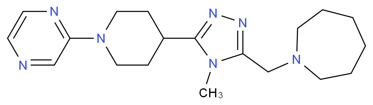 1-{[4-methyl-5-(1-pyrazin-2-ylpiperidin-4-yl)-4H-1,2,4-triazol-3-yl]methyl}azepane_分子结构_CAS_)
