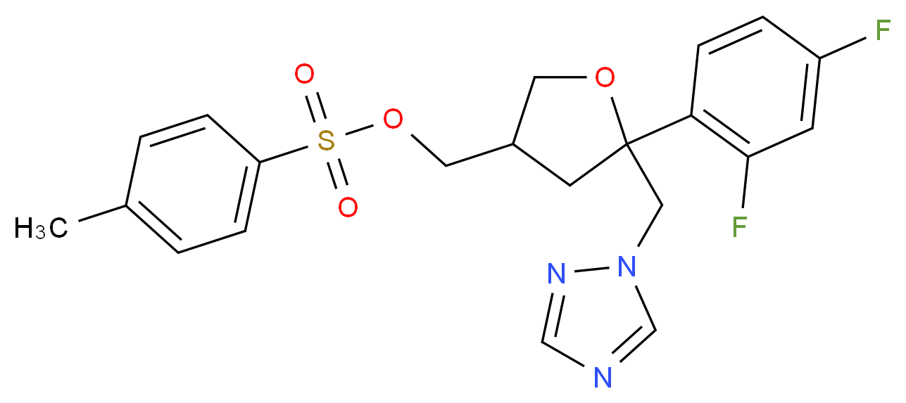 (5r-cis)-toluene-4-sulfonic acid 5-(2,4-difluorophenyl)-5-(1h-1,2,4-triazol-1-yl)methyltetrahydrofuran-3-ylmethyl ester_分子结构_CAS_149809-43-8)