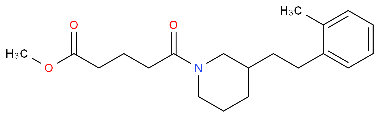 methyl 5-{3-[2-(2-methylphenyl)ethyl]-1-piperidinyl}-5-oxopentanoate_分子结构_CAS_)
