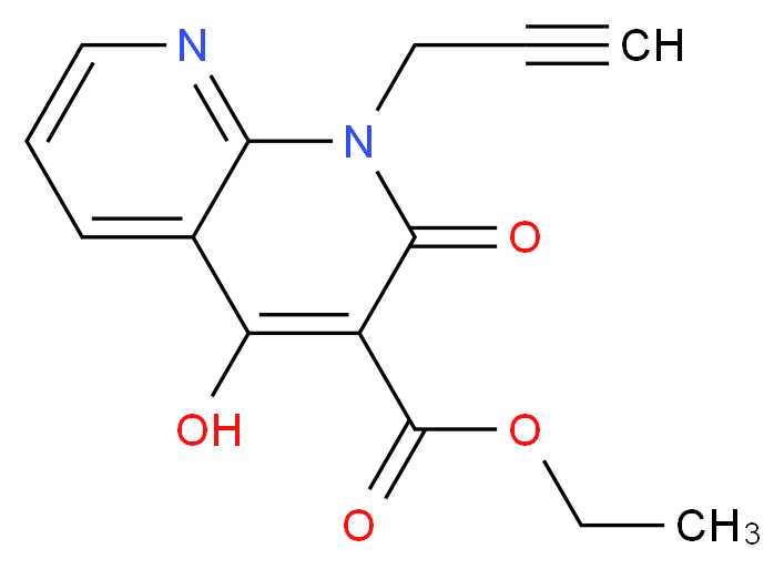 ethyl 4-hydroxy-2-oxo-1-(prop-2-yn-1-yl)-1,2-dihydro-1,8-naphthyridine-3-carboxylate_分子结构_CAS_1253789-55-7