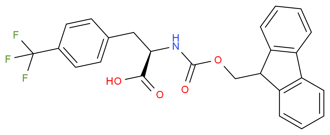 (2R)-2-{[(9H-fluoren-9-ylmethoxy)carbonyl]amino}-3-[4-(trifluoromethyl)phenyl]propanoic acid_分子结构_CAS_238742-88-6