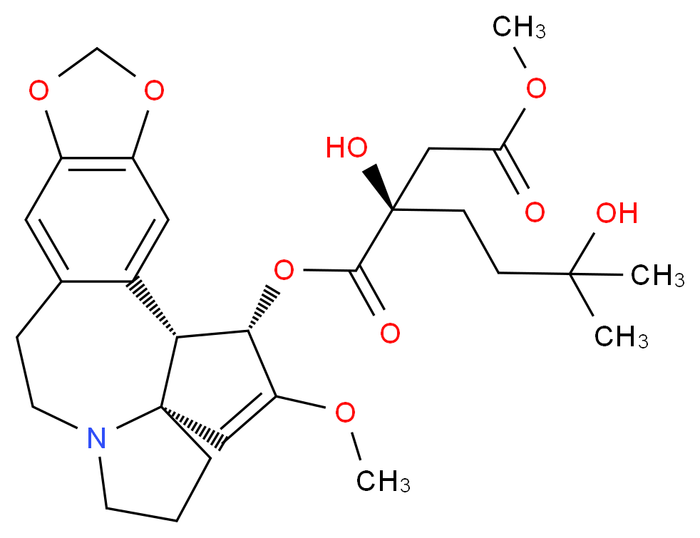 (2S,3S,6R)-4-methoxy-16,18-dioxa-10-azapentacyclo[11.7.0.0<sup>2</sup>,<sup>6</sup>.0<sup>6</sup>,<sup>1</sup><sup>0</sup>.0<sup>1</sup><sup>5</sup>,<sup>1</sup><sup>9</sup>]icosa-1(20),4,13,15(19)-tetraen-3-yl 1-methyl (3R)-3-hydroxy-3-(3-hydroxy-3-methylbutyl)butanedioate_分子结构_CAS_26833-85-2