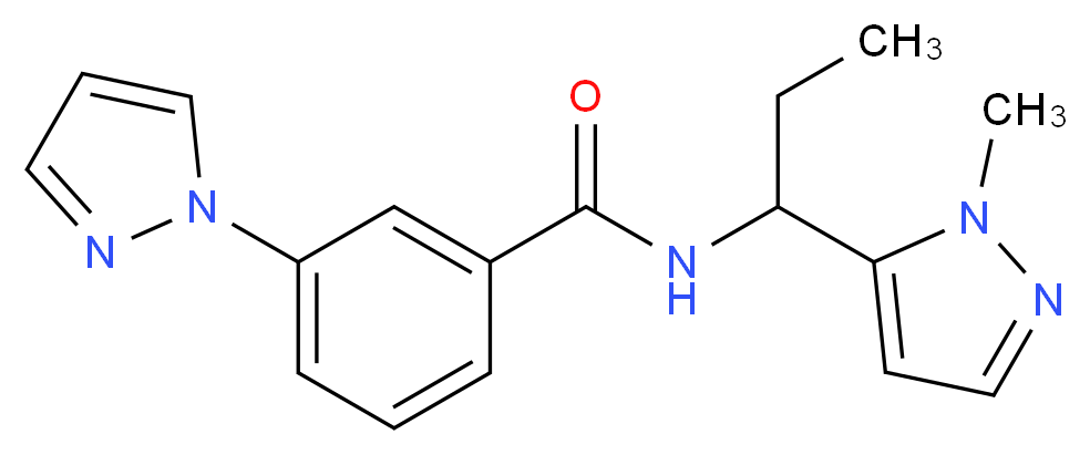 N-[1-(1-methyl-1H-pyrazol-5-yl)propyl]-3-(1H-pyrazol-1-yl)benzamide_分子结构_CAS_)