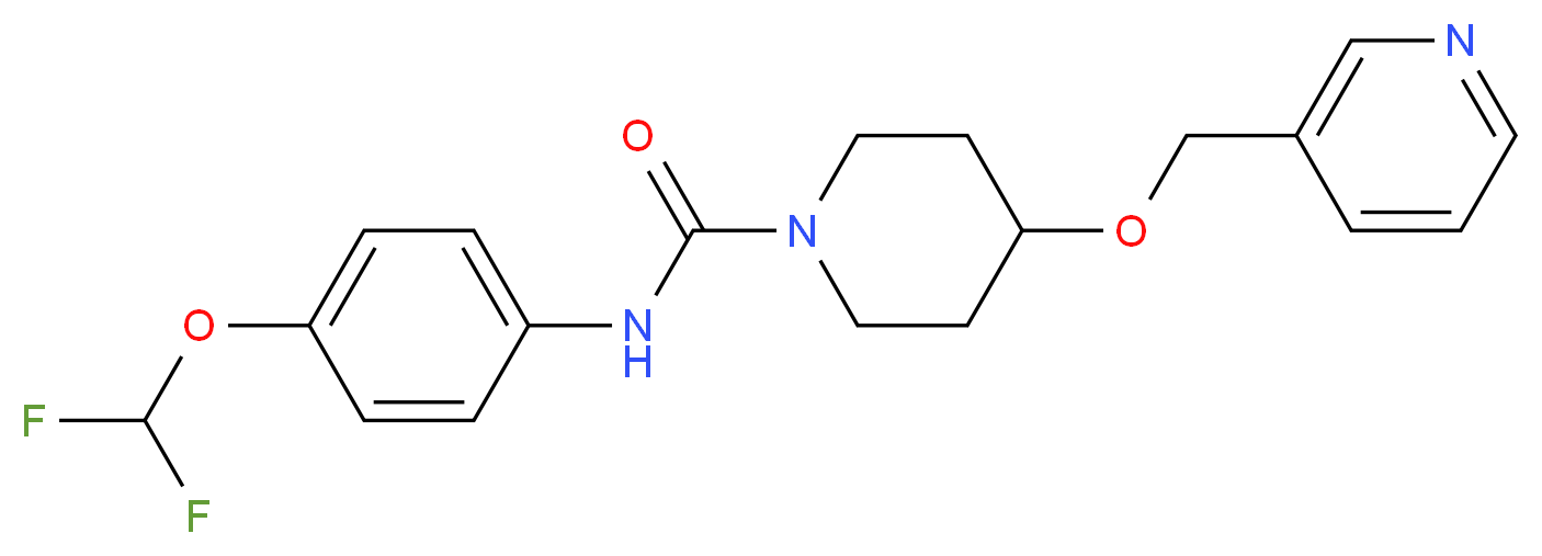 N-[4-(difluoromethoxy)phenyl]-4-(pyridin-3-ylmethoxy)piperidine-1-carboxamide_分子结构_CAS_)