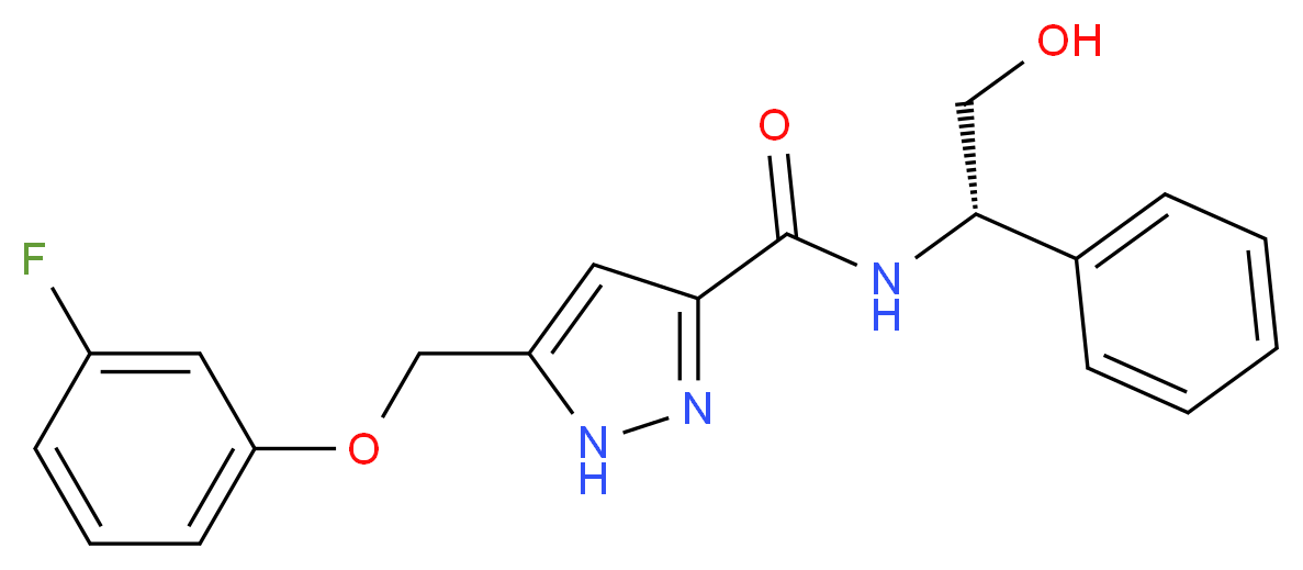 5-[(3-fluorophenoxy)methyl]-N-[(1S)-2-hydroxy-1-phenylethyl]-1H-pyrazole-3-carboxamide_分子结构_CAS_)