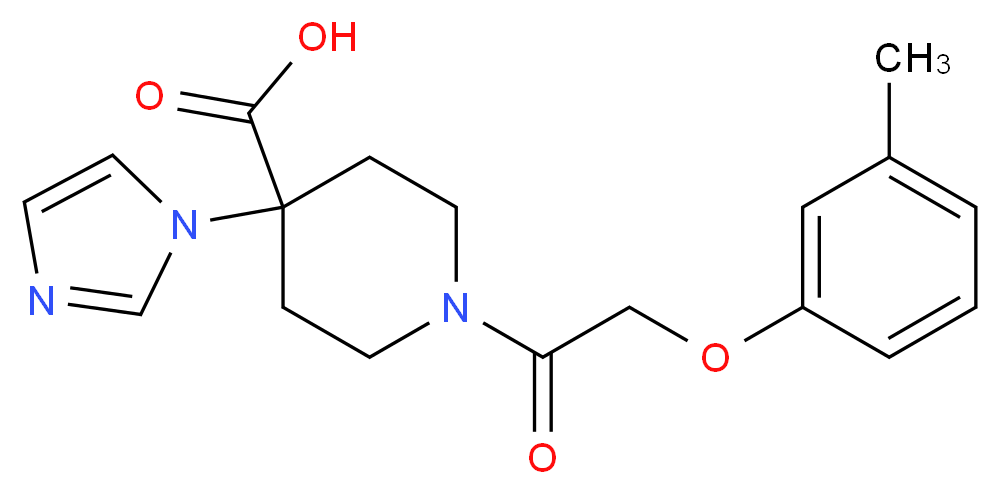 4-(1H-imidazol-1-yl)-1-[(3-methylphenoxy)acetyl]piperidine-4-carboxylic acid_分子结构_CAS_)