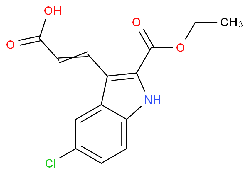 3-[5-chloro-2-(ethoxycarbonyl)-1H-indol-3-yl]prop-2-enoic acid_分子结构_CAS_885273-63-2