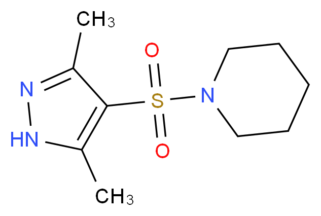 1-[(3,5-dimethyl-1H-pyrazol-4-yl)sulfonyl]piperidine_分子结构_CAS_91141-46-7