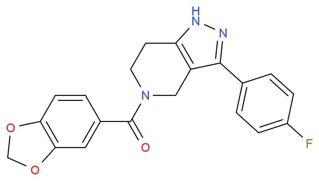 5-(1,3-benzodioxol-5-ylcarbonyl)-3-(4-fluorophenyl)-4,5,6,7-tetrahydro-1H-pyrazolo[4,3-c]pyridine_分子结构_CAS_)