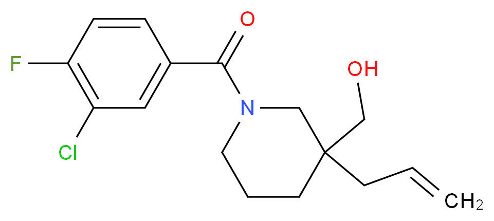[3-allyl-1-(3-chloro-4-fluorobenzoyl)-3-piperidinyl]methanol_分子结构_CAS_)