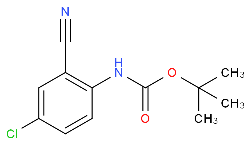 tert-butyl N-(4-chloro-2-cyanophenyl)carbamate_分子结构_CAS_885964-73-8