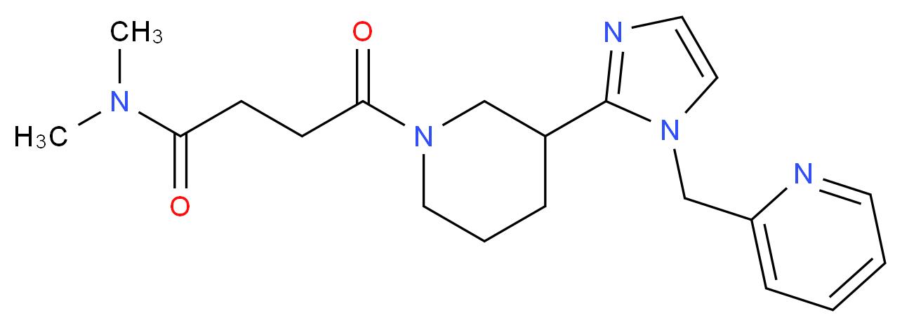N,N-dimethyl-4-oxo-4-{3-[1-(2-pyridinylmethyl)-1H-imidazol-2-yl]-1-piperidinyl}butanamide_分子结构_CAS_)