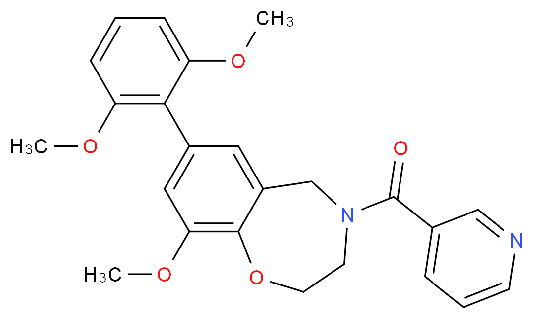 7-(2,6-dimethoxyphenyl)-9-methoxy-4-(3-pyridinylcarbonyl)-2,3,4,5-tetrahydro-1,4-benzoxazepine_分子结构_CAS_)