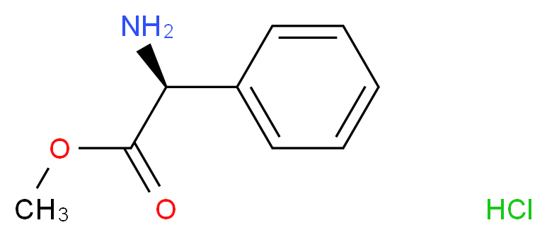 (S)-Methyl 2-amino-2-phenylacetate hydrochloride_分子结构_CAS_15028-39-4)