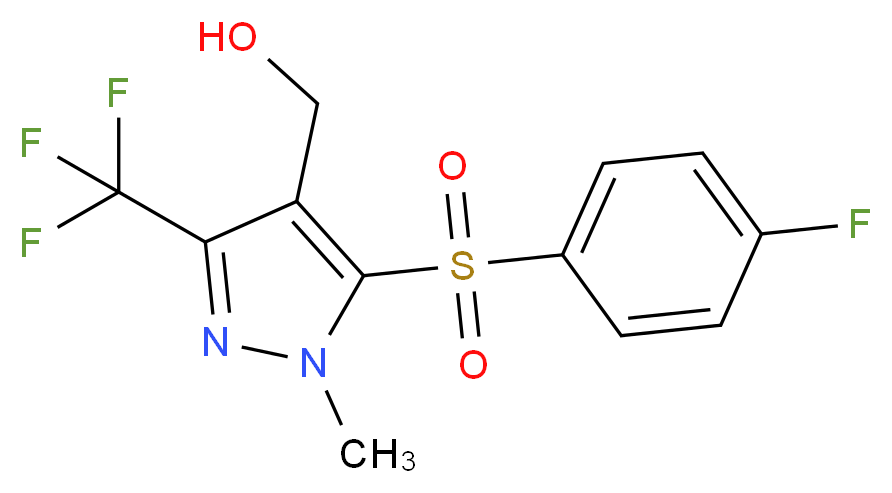 [5-[(4-Fluorophenyl)sulfonyl]-1-methyl-3-(trifluoromethyl)-1H-pyrazol-4-yl]methanol_分子结构_CAS_)